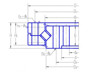 單排交叉滾柱式轉盤軸承(內齒式)